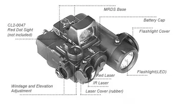 DBAL-D2 dual beam Led lamp ja Punane Laser IR laser eesmärk LED-valgusti 1. Klassi jahi püss GZ150088