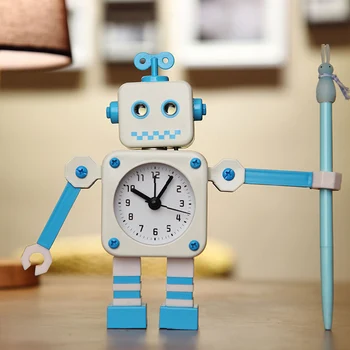 Deformatsioon Robot Häire Väike Äratuskell Õpilane Äratuse Armas Laste Multikas Metallist Äratuskell Sinine+Valge