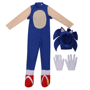 Deluxe Sonic Siil sonic Kostüüm Laste Mängu Iseloomu Cosplay Halloween kingitus Kostüüm Lapsed