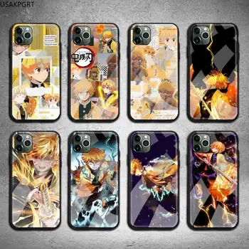 Demon Slayer Agatsuma Zenitsu Telefoni Juhul Karastatud Klaas iPhone 12 pro max mini 11 Pro XR, XS MAX 8 X 7 6S 6 Plus SE 2020. aasta otsus kohtuasjas
