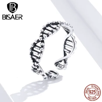 DeoxyriboNucleic Acid Sõrmused BISAER 925 Sterling Hõbe Pitsilisest DNA Armastavad Naised sõrmustes Naiste Pulm Ehteid HSR643