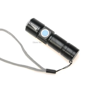 Dhl 100tk praktilisi 3 Režiimi Taktikaline Flash Valgus Mini Taskulamp Zoom Laetav Võimas USB LED Taskulamp Väljas Reisi