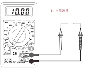 Digitaalne Voltmeeter Ammeter Summeri Ülekoormuse kaitse Ohutuse Probe LCD AC/DC Ohmmeter Multimeeter Tester DT830D Meeter 20%maha