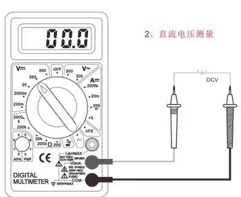 Digitaalne Voltmeeter Ammeter Summeri Ülekoormuse kaitse Ohutuse Probe LCD AC/DC Ohmmeter Multimeeter Tester DT830D Meeter 20%maha