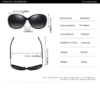 DIGUYAO 2020 Vintage Moodne Naiste Klassikaline Luksus Ovaalsed Päikeseprillid Polariseeritud prillid oculos de sol feminino Lady Zonnebril