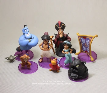 Disney Aladdin Printsess Jasmine 4-9cm 8pcs/set Tegevus Joonis Anime Mini Teenetemärgi PVC Kogumise Figuriin Mänguasjad mudel lastele