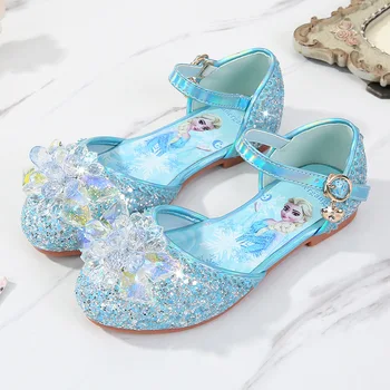 Disney kevadel uus tüdruk princess kingad lapsed korter pehme põhjaga külmutatud elsa väike tüdruk staadiumis täitmiseks kingad