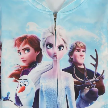 Disney Külmutatud Elsa 3-7 aastaste tüdrukute päris Dressipluus Lapsed polüester Hupparit Sügisel ja talvel, cartoon Pikad Varrukad riided