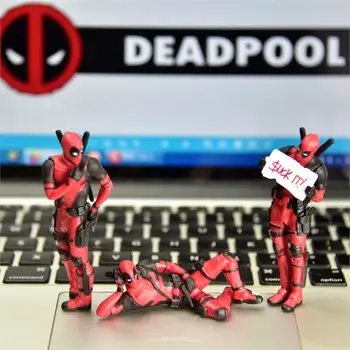 Disney Marvel X-Mehed 8cm Deadpool 2 Tegevus Joonis Poos Anime Teenetemärgi PVC Kogumise Figuriin Mänguasjad mudel lastele kingitus