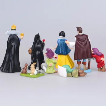 Disney Uus 8pcs/set Seitse Pöialpoissi Ja Printsess Snow White PVC Tegevus Joonis Nukk Kook Mänguasi, Maastiku Kujundusest Sünnipäeva Kingitused
