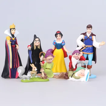 Disney Uus 8pcs/set Seitse Pöialpoissi Ja Printsess Snow White PVC Tegevus Joonis Nukk Kook Mänguasi, Maastiku Kujundusest Sünnipäeva Kingitused