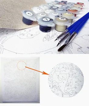 DIY Digitaalse Maali Numbrid Pakett snow fox õlimaal seinamaaling Komplektid Värvimine Seina Art Pilt Kingitus frameless