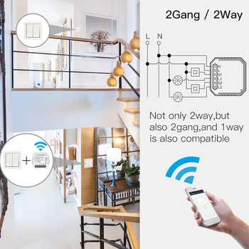 DIY Wifi Smart Valguse Lüliti Moodul APP Kaugjuhtimispult Ei Chang Originaal Lüliti Tööd Alexa Google Kodus 2 Gang 2 Viisil.