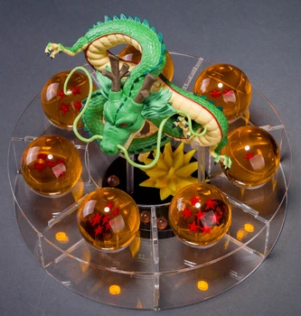 Dragon Ball Z Shenron PVC Joonis figuras dbz dragon ball z Mudeli Mänguasi esferas del dragon +7tk PVC pallid+riiul Dragonball DIY53