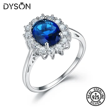 Dyson 925 Sterling Hõbe Rõngad, Naiste Diana Loodud Sinine Safiir Briti Royal Engagement Rõngad Aastapäeva Pulm Ehteid