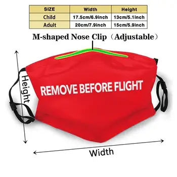 Eemaldage Enne Lennu - Lennundus Ja Lennu Mask Mood Prindi Korduvkasutatavad Naljakas Pm2.5 Filter Suu, Näo Mask Aviation