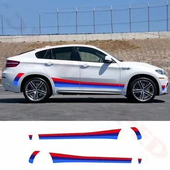 Eest - BMW E70 E71 F15 F16 F25 F26 Tricolor Spordi Triibud Auto Uks Pool Seelik Kleebis Vinüül Decal Auto Kere Väljast Tarvikud