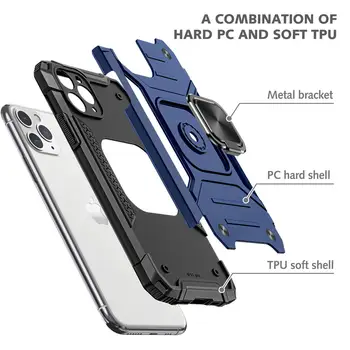Eest Coque Juhul Iphone 11 Pro Max XS-XR-X SE 2020 8 7 6 Pluss Põrutuskindel Armor Ringi Kaitseraua Auto Omanik Silikoon Telefon juhtumitele,