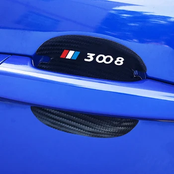 Eest Peugeot 3008 308 4008 5008 508 GT Tarvikud 4tk Carbon Fiber Auto Ukse Käepide Nullist Protector Nahast Kleebised Kleebised