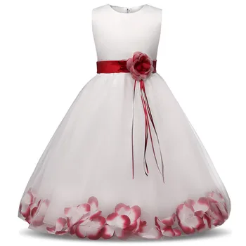 Elegantne lilleneiu Kleit Võistlused Pool Pulm Tülli Kombinesoonid Tüdrukutele Chlidren on Kostüüm Teismeline Õie Tanssiaiset Kleit 10T