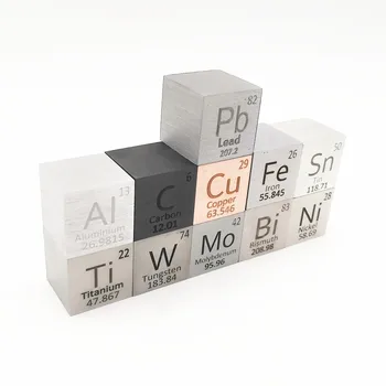 Element Cube 25.4 mm 1 Inch Metal Destillatsioonil molaarmass, Tihedus Korrapärase Kogumise Cu Plii Bi Sn Al Titaan-Volfram-Mo C Ni