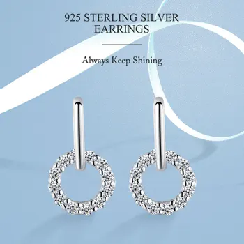 ELESHE sõbrapäeva 925 Sterling Silver Kõrvarõngad Luxury Crystal Tsirkoon Igavesti Ringi Kõrvarõngad Naistele Pulm Ehteid