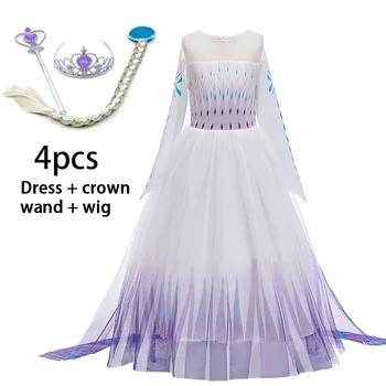 Elsa 2 Printsess Kleit Tüdrukud Dress Suvel Litrid Lihavõtted Cosplay Lapsed Kleidid Tüdrukute Karneval Partei Laste Riided 8-10 Y