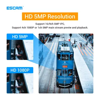ESCAM K716 H. 265 videovalve NVR Recorder Output Resolutsiooni Avastada ONVIF Salvesti IP Kaamera Metal Juhul, Wifi Externa