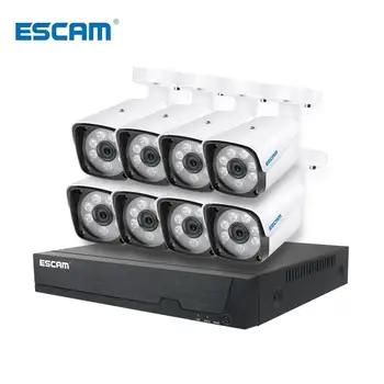 ESCAM PVR602 3MP H. 265 POE 8CH MOUNTING Kaamera Kit Valve Kaamera Süsteem ilma Humanoid Avastamine