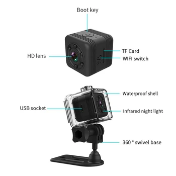 ET SQ29 IP Kaamera HD WIFI Väike Mini Kaamera Sensor Öise Nägemise Videokaamera Algatusel DVR Kaamera Micro Sport DV Koos Veekindel Kest