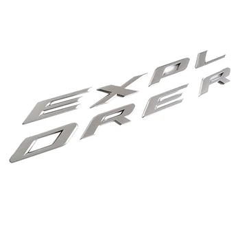Explorer Auto Embleem Ees Kapuutsi Embleemi 3D Tähed Explorer Kleebis Sobib Ford 2011-2019 Explorer (Läikiv Hõbe)