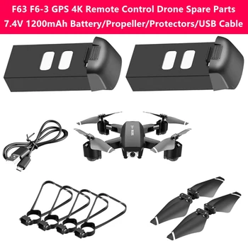 F63 F6-3 GPS-4K RC Undamine 7.4 V 1200mAh Aku/Propeller/kaitseraam/Laadimine USB Kaabel Varuosad F63 F6-3 Quadcopter