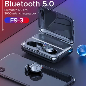 F9 Tõsi, Traadita Earbuds 5D Stereo Bluetooth Kõrvaklapid Mini TWS Veekindel Headfrees koos 1300mAh Power Bank Kõrvaklapid Pk X8 T2c