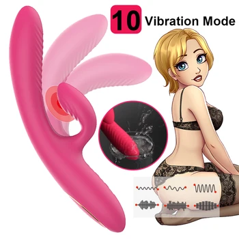 FLXUR Vibraator G-spot 10 Kiirus Dildo Küülik Dual Vibraator Naiste Tupe Massager Clit Stimulaator Naine Masturbator Sugu mänguasjad