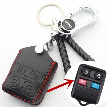 FLYBETTER Ehtne Nahk 4Button Remote Key Juhul Kaas Ford Crown/Victoria/Escape/Expedition/Explorer Car Styling (B) L11