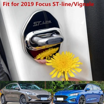 FLYJ 4TK Auto Ukse Lukk Luku kate autode lisavarustus interjöör protector Lukk Ford Focus 2019-2020 Vignale stline
