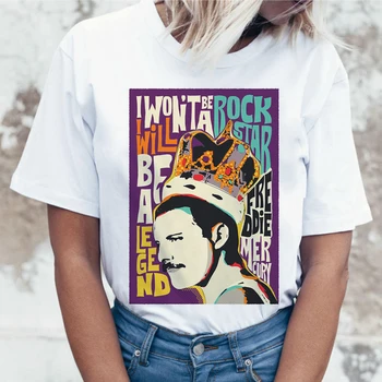 Freddie Mercury (Queen Bändi T-Särk Naiste Harajuku Vintage Ullzang T-särk Fashion Queen Tshirt 90s Graafiline Rock Top Tees Naine
