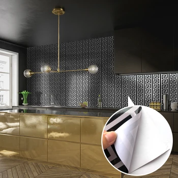 Funlife®20*100cm Geomeetriline Kamin decor köök Backsplash Tapeet Mööbel makeoverWaterproof Trepp Seina Piiri Kleebised