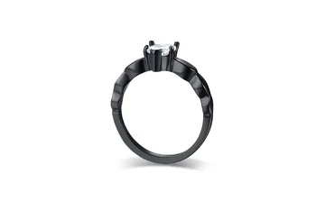 FXM TR36 kõige populaarsem uute tulijate mood ühe topelt sõrmus on hõbe suure kivi must