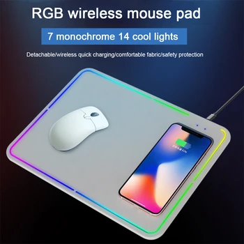 Gaming Mouse Pad Suur Hiir Matt Arvuti Mousepad Led Backlight Mause Pad Kiire Traadita Laadimise Mouse Pad iPhone 11