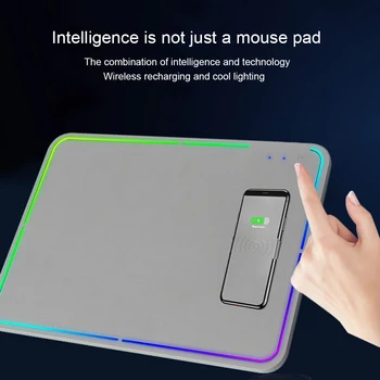 Gaming Mouse Pad Suur Hiir Matt Arvuti Mousepad Led Backlight Mause Pad Kiire Traadita Laadimise Mouse Pad iPhone 11