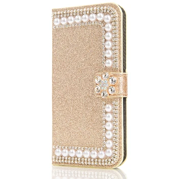 Glitter Nahast Flip Case For Samsung S10 S9 S8 Pluss S7 Lisa 9 8 S10e A6 A8 J4 J6Plus A7 A9 Luksus Rahakott Kaardi Hoidiku Kaas