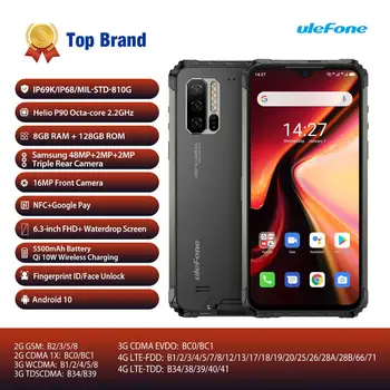 Globaalne Versioon Ulefone Armor 7 10 Android Nutitelefoni Karm Mobiiltelefoni Helio P90 8GB+128GB 2.4 G/5G WiFi IP68 48MP CAM 4G LTE