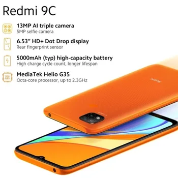 Globaalne Versioon Xiaomi Redmi 9C 64GB ROM 3GB RAM (Brand New / Suletud) redmi9c, redmi9c 64, Nutitelefoni, mobiilse, telefon