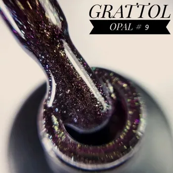 GRATTOL professionaalne Opaal 09 pruun nail art Pool platium UV LED Lamp 9ml Geeli Küünte poola Glitter Küüne lakid Baasi top coat