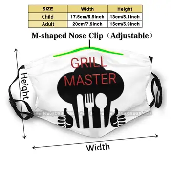 Grill Master Pm2.5 Filter Diy Pestav Näo Mask Grill Master Grillimine Chef Grill Meister Bbq Pit Master Foodie Puhkus Grillimine