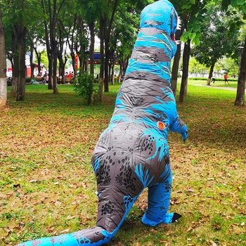 Halloween Kostüümid Täiskasvanud Mees Naine Sinine Maskott T-Rex Täispuhutav Kostüümid Dinosaurus Dino Partei Rolli Mängida Riietuda