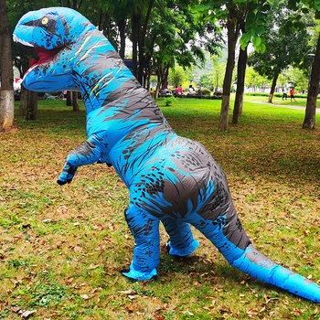 Halloween Kostüümid Täiskasvanud Mees Naine Sinine Maskott T-Rex Täispuhutav Kostüümid Dinosaurus Dino Partei Rolli Mängida Riietuda