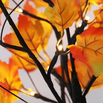 Halloween Teenetemärgi Kunstlik Sügisel Vaher LED Puu Akuga Tabel Tuled Lamp Pulm Thanksgiving Kodus Kaunistused