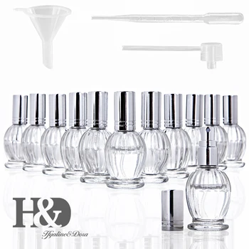 H&D 12tk Klaasi Spray Parfüümi Pudelid Tühjad Korduvtäidetavaid jaoks Eeterlikud Õlid Parfüümi Kanalid gradueeritud pipetid Automaadid Meik Tööriist